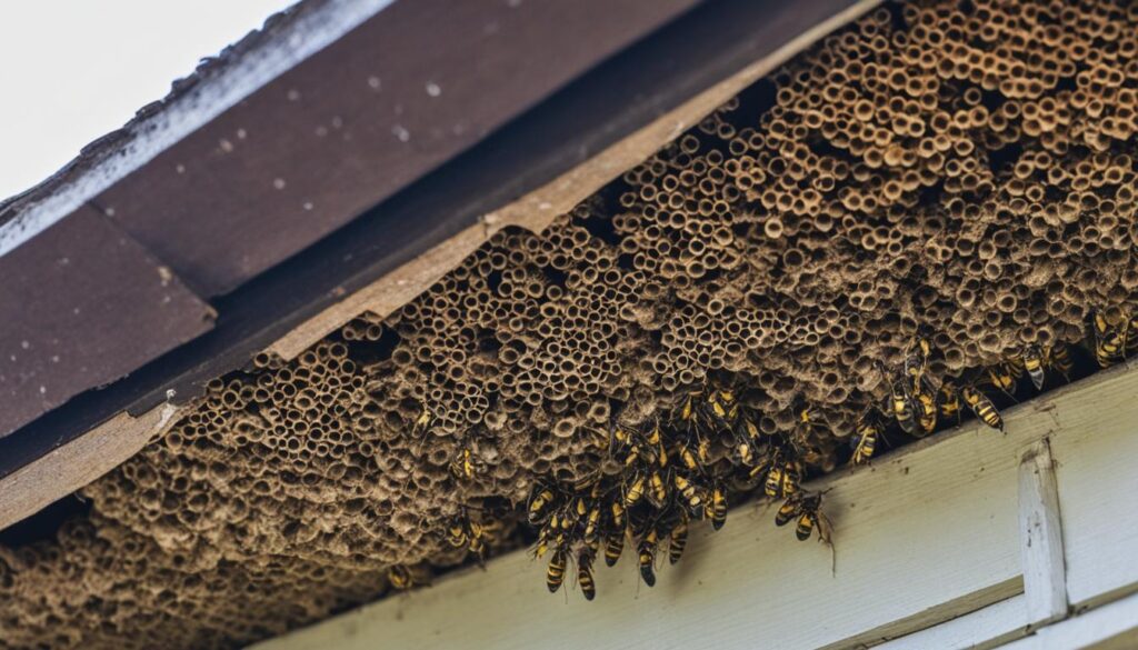 guêpes sous toiture