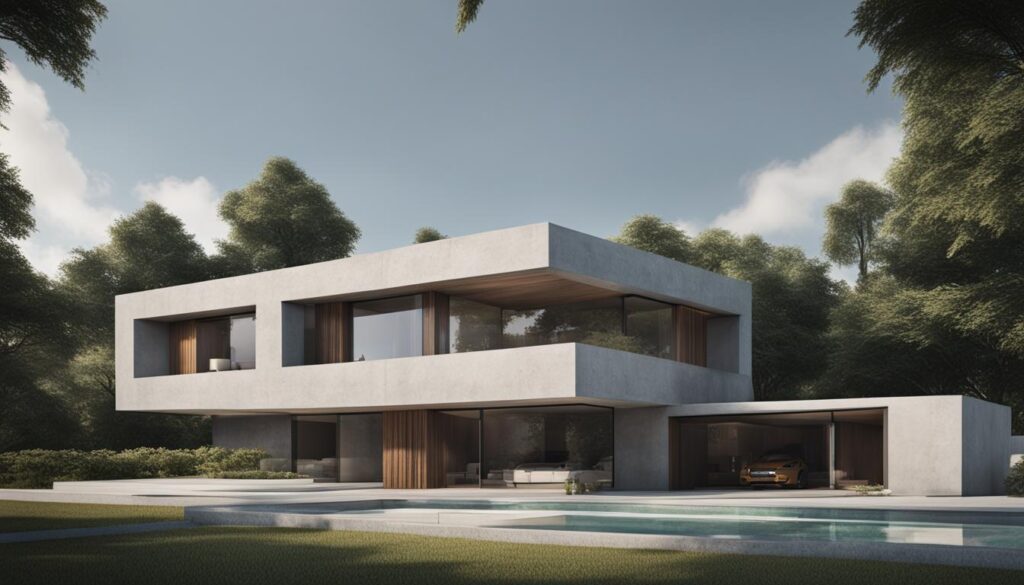 toiture béton inclinée