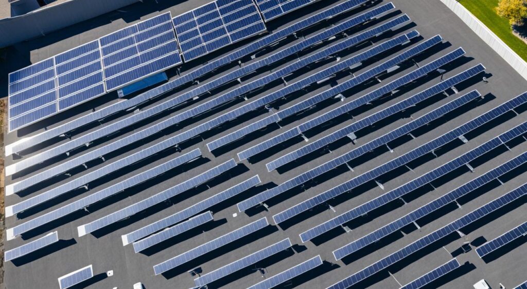 Installation des panneaux solaires sur un toit plat Installation des panneaux solaires sur un toit plat